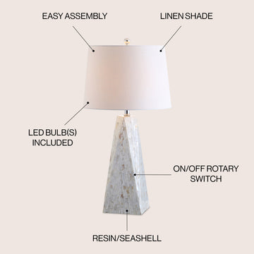 Naeva 28" Seashell LED Table Lamp - JONATHAN Y